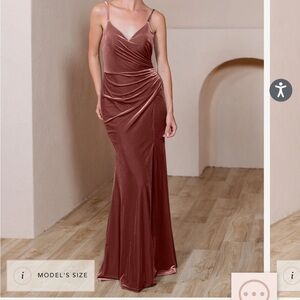 Revelry Rory Velvet Bridesmaid Dress - Dusty Rose